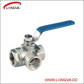 3 Way Stainless Steel 304 Threaded Ball Valve